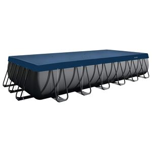 INTEX Baseina vāks 732 x 366 cm Taisnstūra PVC Tum&scaron;i zila un pelēka