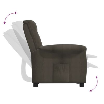 vidaXL atpūtas krēsls, atgāžams, tumši pelēks mikrošķiedras audums