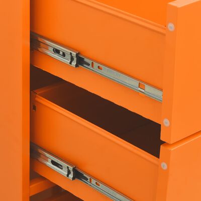 vidaXL skapītis ar atvilktnēm, 80x35x101,5 cm, tērauds, oranžs