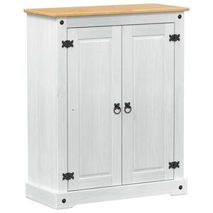 vidaXL Apavu skapis Balts 86 x 38,5 x 108 cm Ciets priedes koks