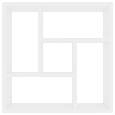 vidaXL sienas plaukts, balts, 45,1x16x45,1 cm, skaidu plāksne