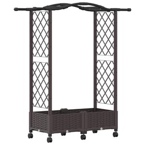 vidaXL Pacelta gulta ar treliem un jumtu Brūna 124 x 40 x 129 cm PP