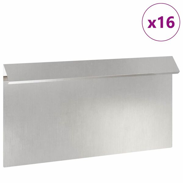 vidaXL Kāpuru žogs 16 pcs Sudraba 50 x 3,5 x 25 cm Nerūsējo&scaron;s tērauds