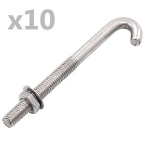 vidaXL āķskrūve ar uzgriezni un paplāksni, M8x100 mm, 25 komplekti