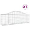 vidaXL arkveida gabiona grozi, 7 gb., 200x30x60/80 cm, cinkota dzelzs
