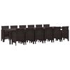 vidaXL Dārza ēdamgalds 13 pcs Brūna Polt rattan