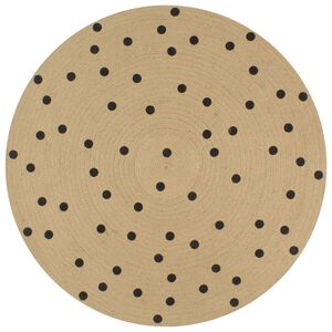vidaXL paklājs ar apļu apdruku, džuta, 120 cm, roku darbs