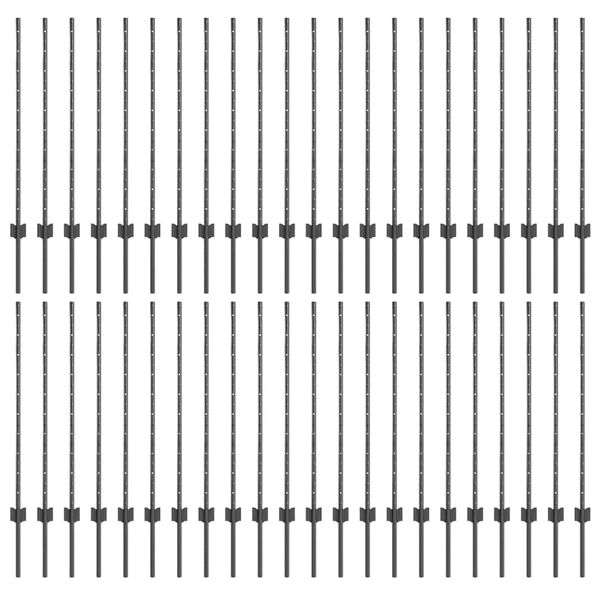 vidaXL Žoga stabi 88 pcs Pelēka 140 cm Tērauds