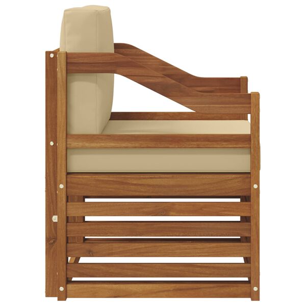 vidaXL Āra dīvānu komplekts ar spilvenu Dabiska 67 x 63 x 73 cm