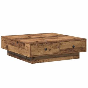 vidaXL Kafijas galdiņ&scaron; Vecs koks 90 x 90 x 28 cm Inženierijas koks