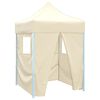 vidaXL saliekama nojume ar 4 sienām, krēmkrāsa, 2x2 m, tērauds