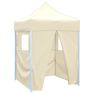 vidaXL saliekama nojume ar 4 sienām, krēmkrāsa, 2x2 m, tērauds