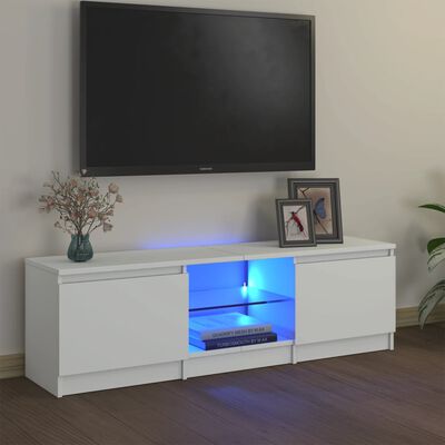 vidaXL TV skapītis ar LED lampiņām, 120x30x35,5 cm, balts