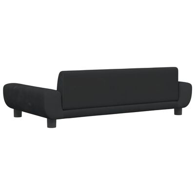 vidaXL bērnu dīvāns, melns, 100x54x33 cm, samts