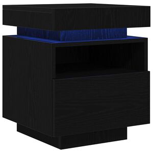 vidaXL Nakts skapītis 2 pcs Melns ozolkoks 40 x 39 x 48,5 cm