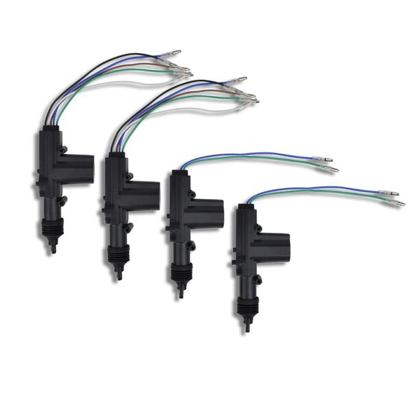 Auto centrālās atslēgas komplekts ar 2 pultīm un 4 motoriem, 12 V