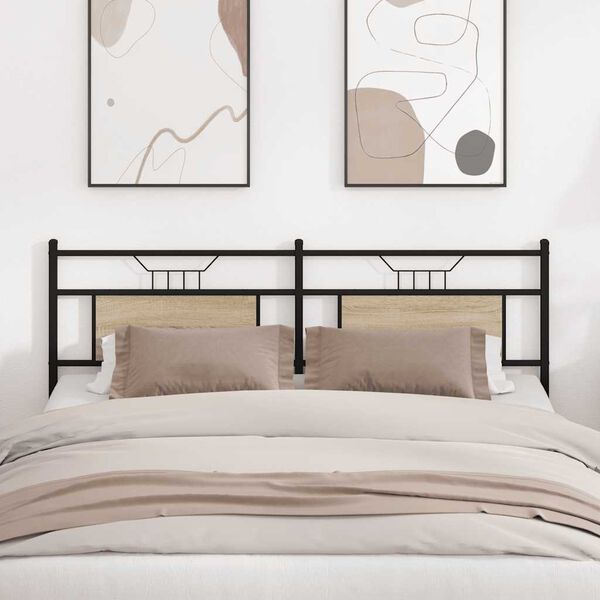 vidaXL rezerves galvgalis, ozolkoka krāsa, 160 cm, inženierijas koks, tērauds