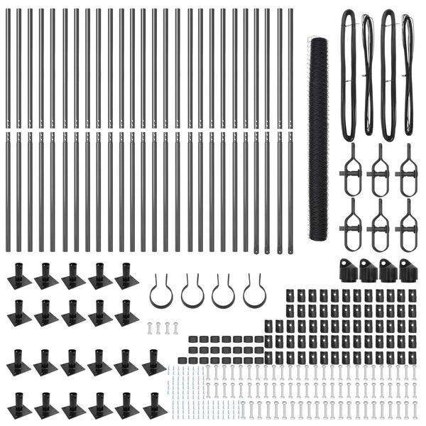 vidaXL Žoga āķis Pelēka 50 x 1,5 m (36 mm acs izmērs) Tērauds un PVC