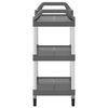 vidaXL 3-līmeņu ratiņi, pelēki, 81x41x92 cm, alumīnijs