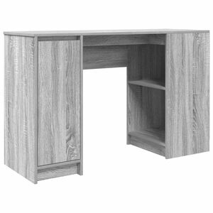 vidaXL rakstāmgalds, pelēka ozolkoka, 120x42x76 cm, inženierijas koks