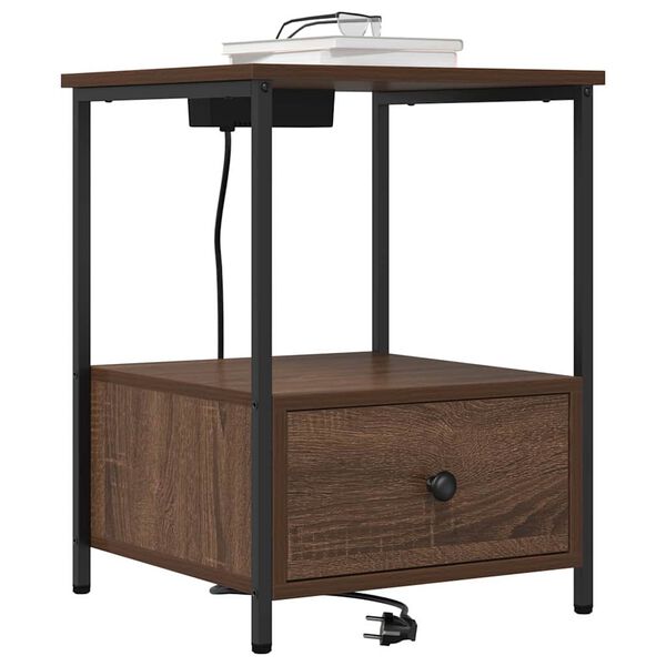 vidaXL Nakts skapītis Brūns ozols 42 x 41 x 56 cm Inženierijas koks