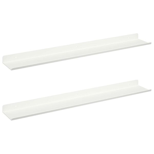 vidaXL Peldējo&scaron;ais plaukts 2 pcs Balts 60 x 9 x 2,5 cm Tērauds
