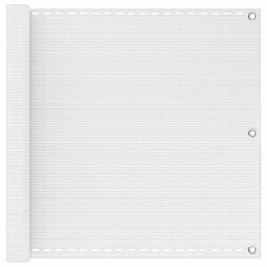 vidaXL Balkona ekrāns Balts 75 x 700 cm HDPE un alumīnijs
