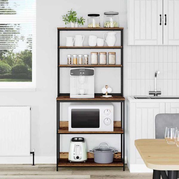 vidaXL Virtuves plaukts Vecs koks 80 x 40 x 168 cm Inženierijas koks