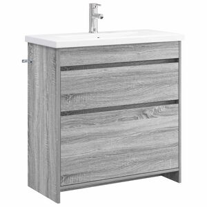vidaXL Vannas istabas mēbeļu komplekts Pelēks Sonoma 81 x 40 x 84,5 cm