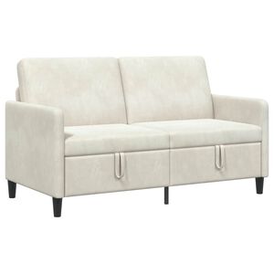 vidaXL Sofas ar uzglabā&scaron;anu 2-vietīgs Krēmkrāsa 152 x 78 x 87 cm
