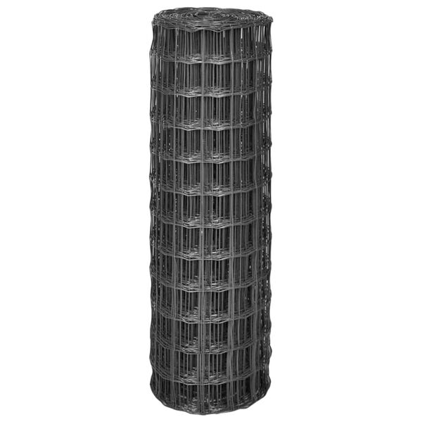 vidaXL Euro stiepļu žogs, tērauds, 25x1,2 m, pelēks