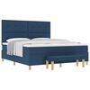 vidaXL Kastītes atsperu gulta ar spilvenu Zila 200 x 180 cm audums