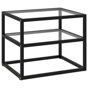 vidaXL konsoles galdiņ&scaron;, 50x40x40 cm, rūdīts stikls, caurspīdīgs