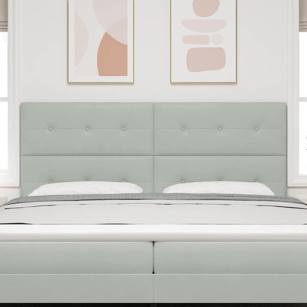 vidaXL Galvgalis Gai&scaron;i pelēks 200 cm Samts