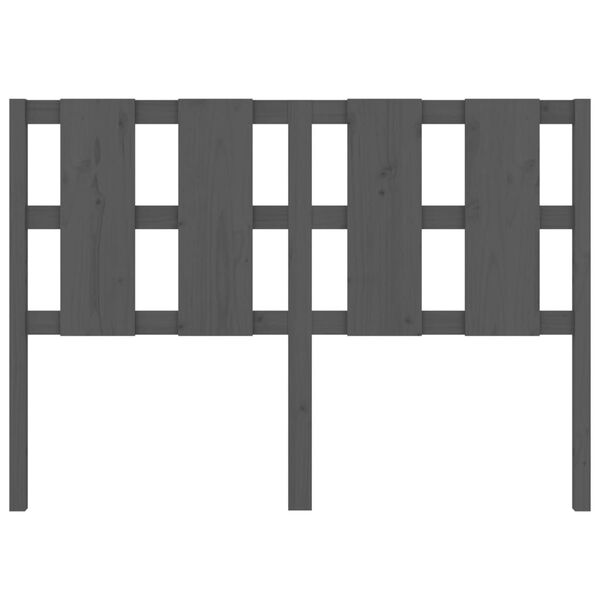 vidaXL gultas galvgalis, pelēks, 125,5x4x100 cm, priedes masīvkoks