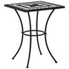 vidaXL mozaīkas bistro galds, 60 cm, melns ar baltu, keramika