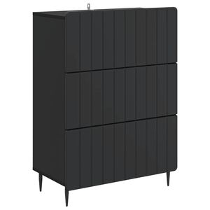 vidaXL Atvilktņu skapis Melns 66 x 34,5 x 92 cm Inženierijas koks