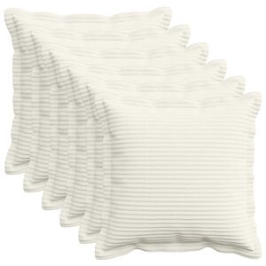 vidaXL Spilvenu pārvalks 6 gab. HOUTEN Krēmkrāsa 30 x 30 cm kordurojs