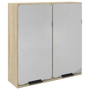 vidaXL vannasistabas skapītis ar spoguli, ozola krāsa, 64,5x20x66,5 cm