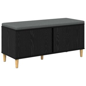 vidaXL Zāles sols ar spilvenu ar durvīm Melnais Ozols 100 x 38 x 46 cm
