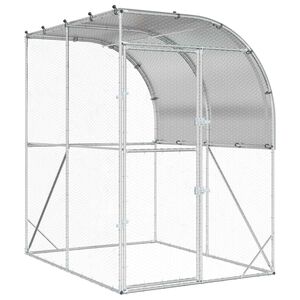 vidaXL Vistu kūts Sudraba 200 x 200 x 215 cm Cinkota tērauda