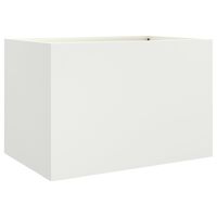 vidaXL puķu kaste, balta, 62x40x39 cm, auksti velmēts tērauds