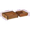 vidaXL Paplāte 2 pcs Brūna 29 x 31 x 10 cm Cietais atjaunotais koks