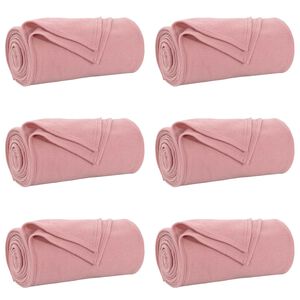 vidaXL Pledu segas 6 gab. Rozā 200 x 150 cm 2.52 kg Flīss