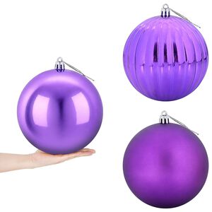 vidaXL Ziemassvētku bumbu komplekts XXL 3 gab. Ceriņkrāsa &Oslash; 25 cm