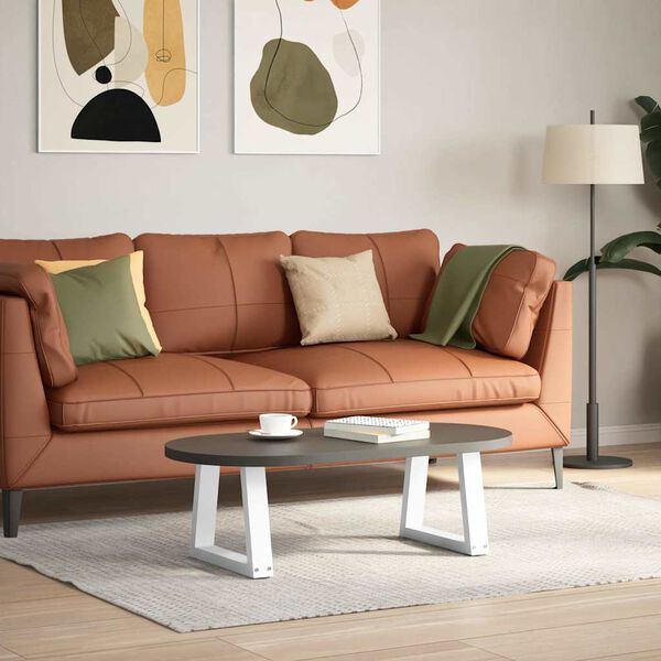 vidaXL kafijas galdiņa kājas, 2 gab., V-veida, baltas, 40x(30-31,3) cm, tērauds