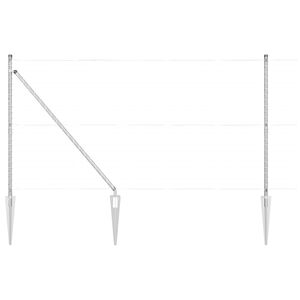 vidaXL Žoga āķis 52 pcs Pelēka 3,2 x 3,2 x 185 cm