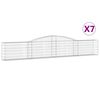 vidaXL arkveida gabiona grozi, 7 gb., 400x30x60/80 cm, cinkota dzelzs