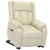 vidaXL atpūtas krēsls, paceļams, krēmkrāsas mākslīgā āda