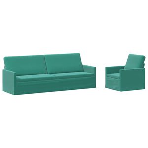 vidaXL Dīvānu komplekts 2 pcs Tirkīzzila Samts